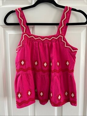 XXSP Loft Hot Pink Embroidered Tank Top